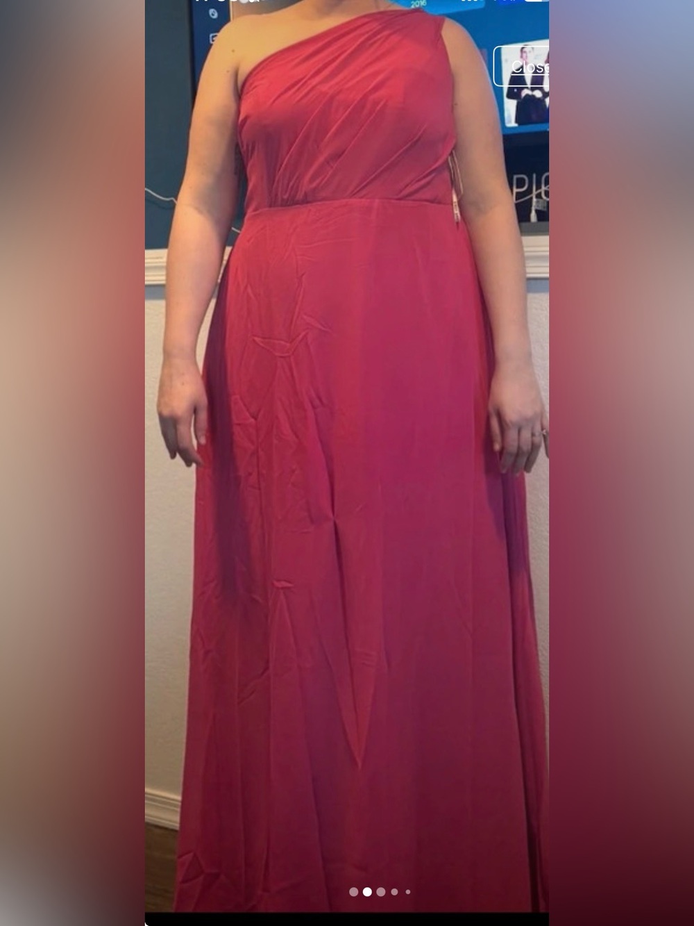 Birdy Grey One-Shoulder Maxi Dress in Raspberry Pink